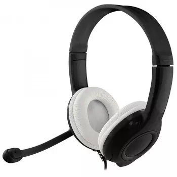 Austiņas MEDIA-TECH MT3573 vadu binaural salokāmas ar mikrofona sviru, 1,9 m kabelis, USB, melnas