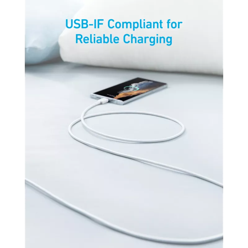 USB kabelis Anker 322 1,8 m USB A USB C balts
