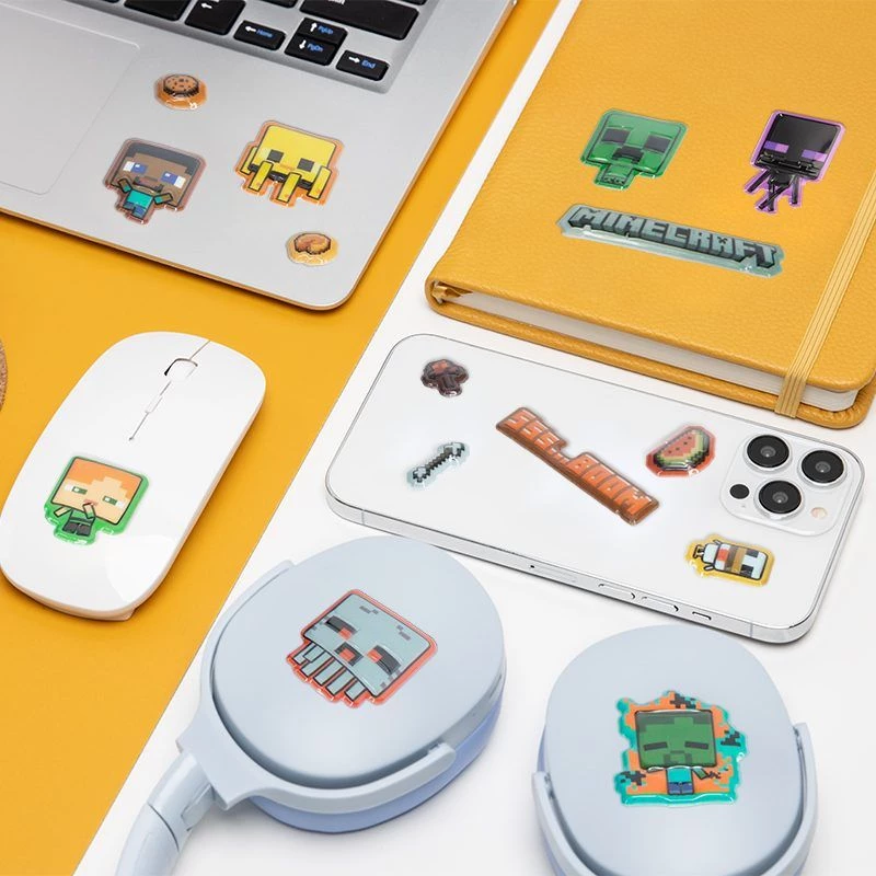Paladone Minecraft Puffy Gadget Decals PP13218MCF — dekoratīvas pufīgas uzlīmes ierīcēm