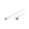Wentronic Goobay SAT leņķa savienojuma kabelis, F-Quick, 100% ekranēts, balts, 1,5 m – F-spraudnis (Quick) F-spraudnis (Quick) 90° (67347)
