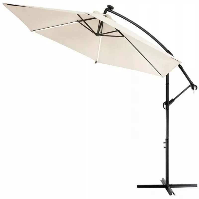 Dārza saulessargs Extralink L-0713 3 m diametrā, bēša nojume, modelis BLACK FOREST