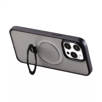 Aizsargājošs magnētiskais tālruņa maciņš Joyroom JR-BP004 iPhone 15 Pro, melns, plāns profils, MagSafe savietojami magnēti