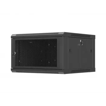 Sienas stiprinājuma skapis 19 inch 6U 600x600 melns