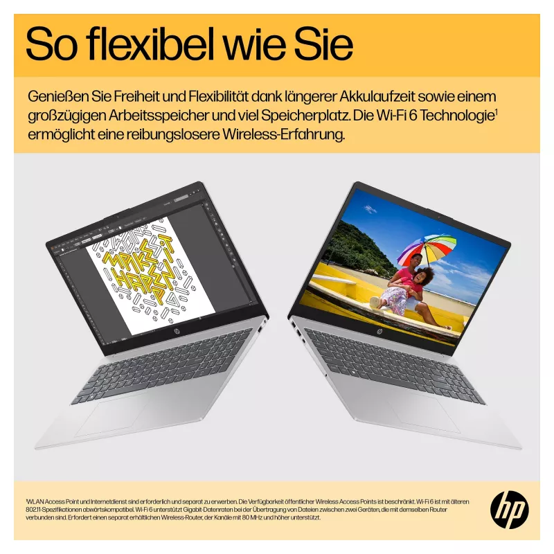 HP 15-fc0676ng 39,6 cm (15,6 inch) klēpjdators - Ryzen 7 - 16 GB RAM - 1 TB SSD - Sudraba (C94P3EA#ABD)