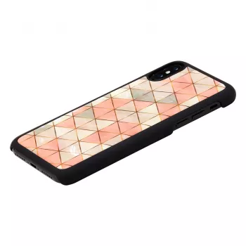 Aizsargājošs viedtālruņa maciņš iKins iPhone XS / iPhone X, rombveida raksts, melns