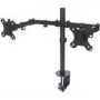 Manhattan Dual Desk Mount for TV & Monitors (Full Motion), ekrāniem no 10 inch līdz 27 inch, skavas stiprinājums, VESA saderība: 75x75 un 100x100 mm, melns, kronšteins