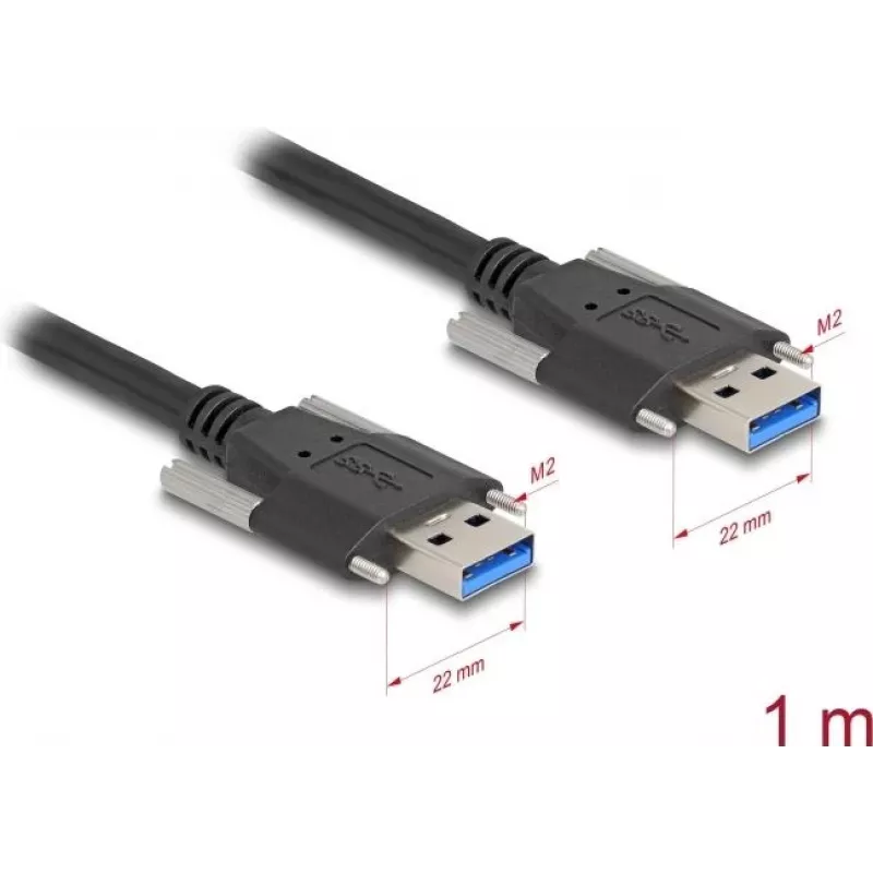 USB kabelis DeLOCK 80998 USB 3.2 Gen 1 1 m USB A Melns