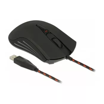 Spēļu pele DeLOCK 12531, piemērota abām rokām, USB Type-A, optiskā, 4800 DPI