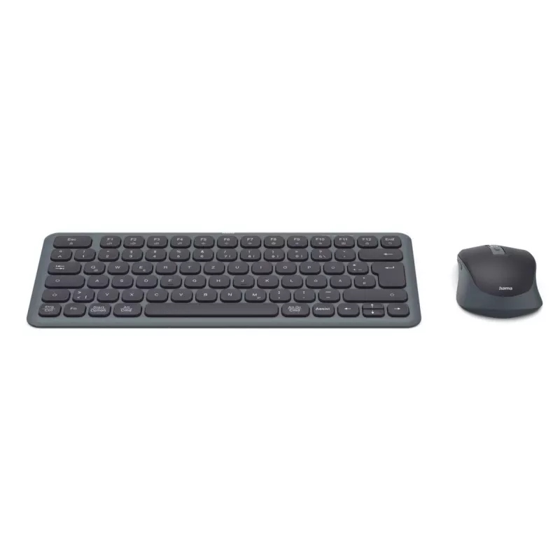 Daudzaparatūras tastatūras un peles komplekts melns pelēks