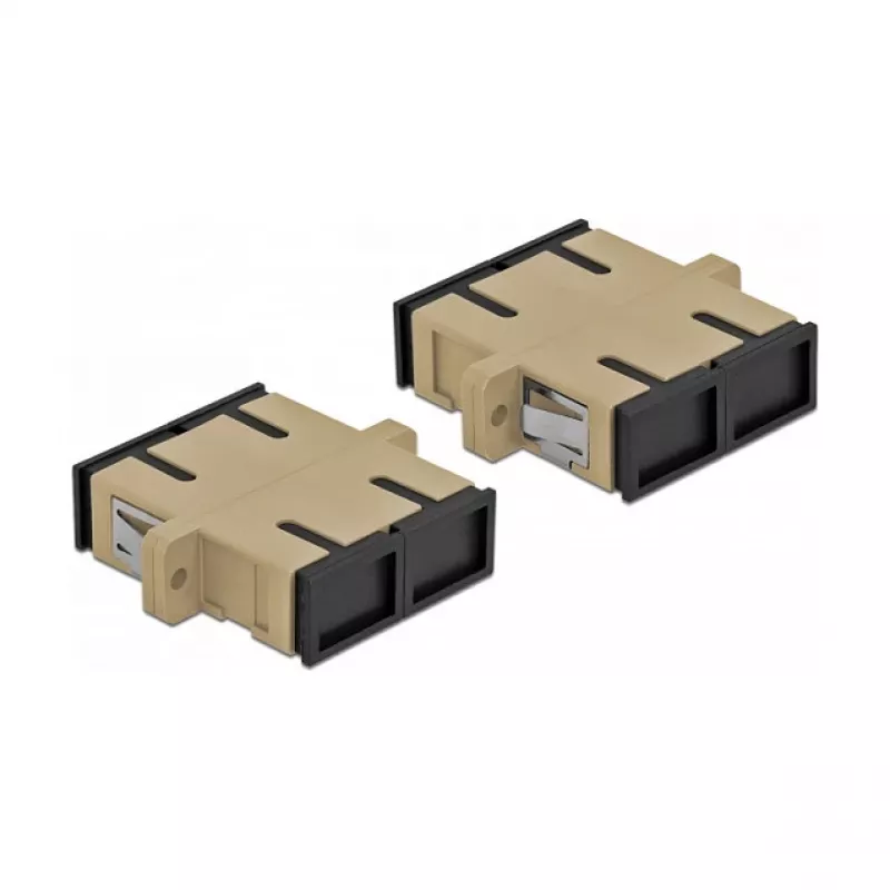 Optisko šķiedru adapteris DELOCK SC sievišķais–sievišķais, bēšs, 4 gab. iepakojumā (modelis 85996)