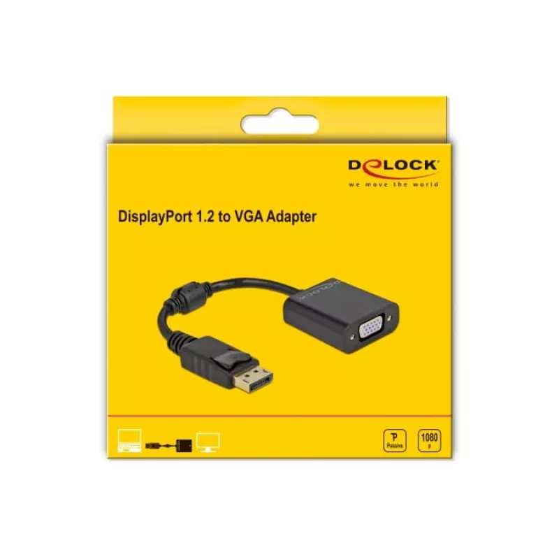 Adapteris DisplayPort 1.2 vīr. -> VGA siev. DeLOCK 61006