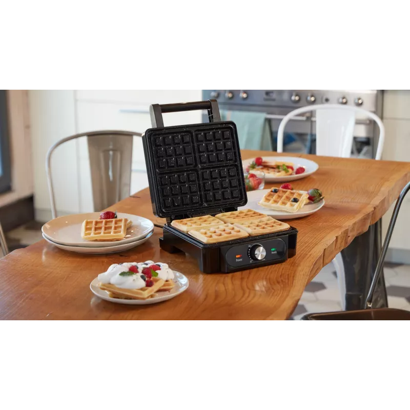 Vafeļu cepējs Lovio LVWF001BK — 1400 W, melns, elektriska galda vafeļu panna