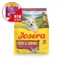 Sausā suņu barība JOSERA Mini Junior Duck & Salmon 900 g — mazu šķirņu kucēniem, olbaltumvielas 29%, tauki 18%