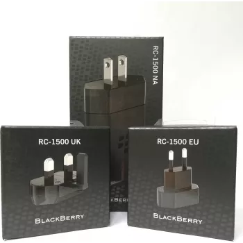 MelnsBerry Rapid Travel Charger RC-1500, vairāku kontaktu EU/UK/NA, melns (3 gab. komplekts) (RC-1500)