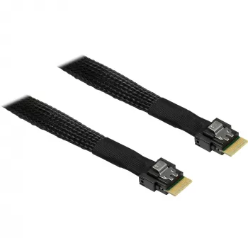 Kabelis MiniSAS SFF 8654-4i > SFF 8654-4i (melns, 0,7 m)