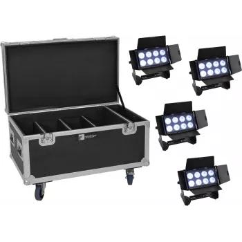 Apgaismojuma komplekts EUROLITE Multiflood 20001000 — 4 prožektori, katrs ar 8 x 10W RGBW LED