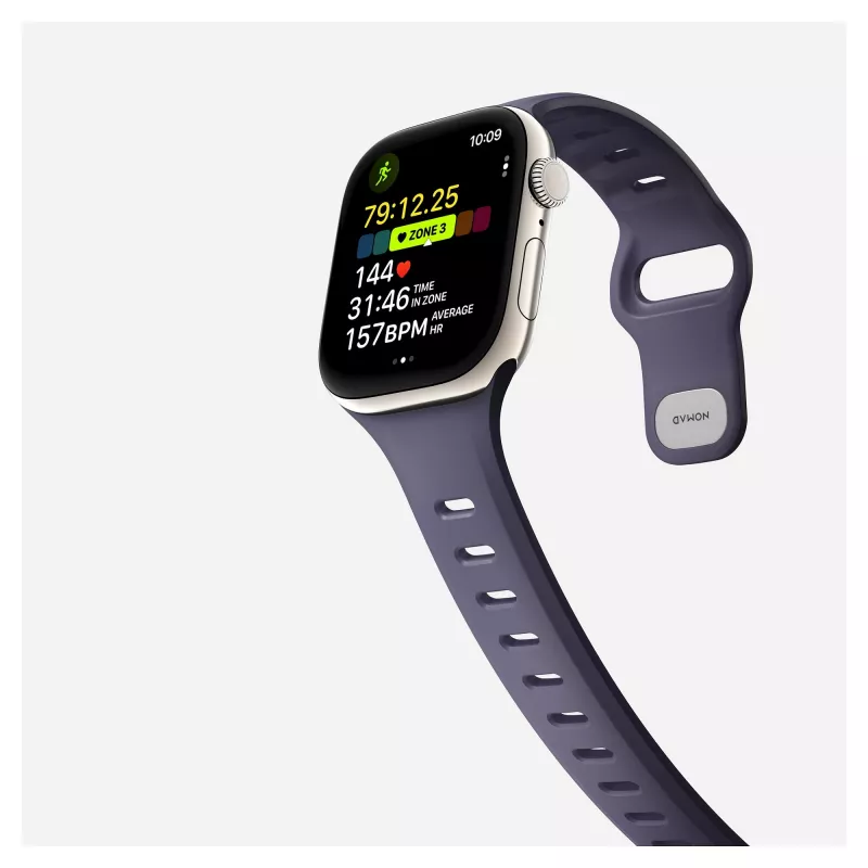 Band Nomad Tempo Band violeta Rubber, Saderīga with smartwatch, 18 mm width, wrist 135–175 mm