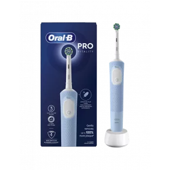 Oral-B Vitality Pro elektriskā zobu birste, uzlādējama, pieaugušajiem, 1 birstes uzgalis, 3 tīrīšanas režīmi, zila