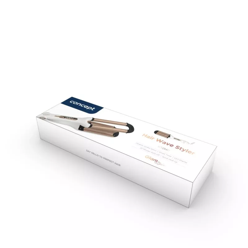 Matu viļņotājs Concept GLAM Style KT2140 — 100 W, 120–200°C, 9 siltuma līmeņi, 1,8 m grozāms vads, zelts
