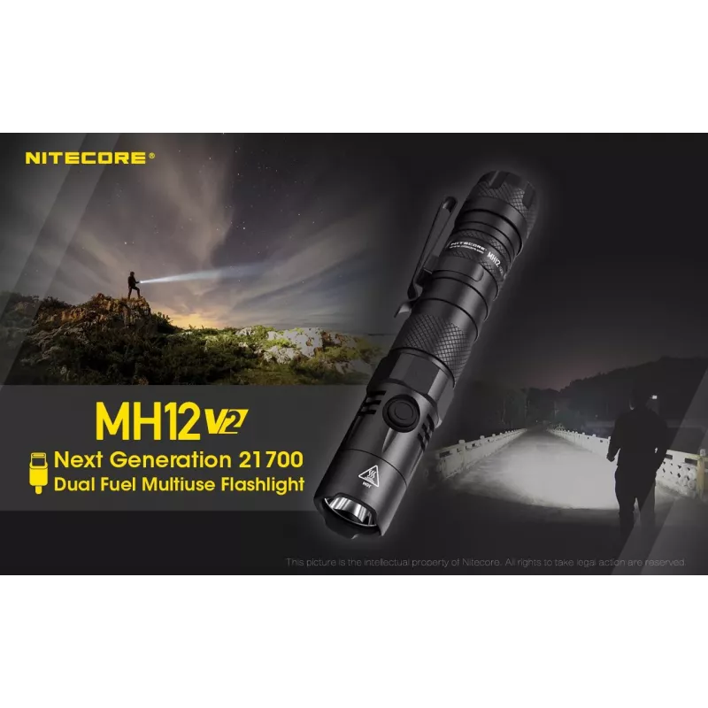 Rokas lukturītis Nitecore MH12 V2 melns