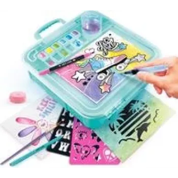 Pārnēsājams akvareļu komplekts ar piederumiem — Canal Toys ART012, kompakta ceļojumu mākslas somiņa ar krāsām un instrumentiem