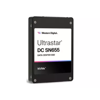Iekšējais U.3 SSD Western Digital Ultrastar DC SN655 15,36 TB (PCIe 4.0, NVMe 1.4b, 6800/3700 MB/s)