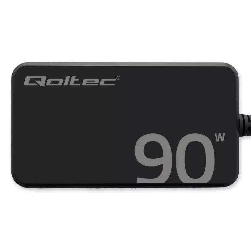 Qoltec 90W GaN Super Fast SLIM sienas lādētājs | XP | 5-20V | 4.5A | USB-C 3.1 | Portatīvais dators | MacBook | Viedtālrunis | + kabelis