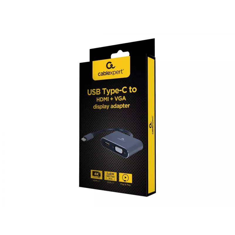 Cablexpert A-USB3C-HDMIVGA-01 USB grafikas adapteris pelēks