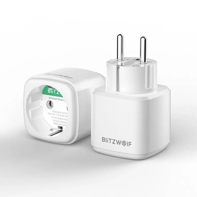 Viedā kontaktligzda BlitzWolf BW-SHP15 ZigBee 3680W — iebūvēta Wi‑Fi/ ZigBee saderīga strāvas kontaktligzda