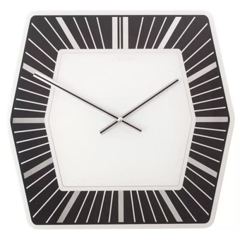NeXtime pulkstenis 8128zw Hexagon, 43x43 cm, sienas, balts