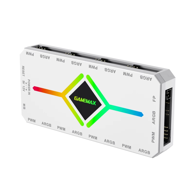 Gamemax | Tālvadība | V4.0 ARGB PWM HUB BK | Balta | Gamemax