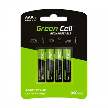 Uzlādējama baterija zaļa Cell GR03 AAA NiMH 1,2 V 950 mAh – 4 gab., blisteris