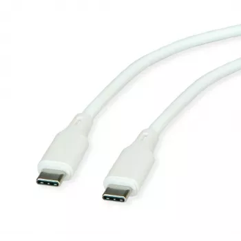 ROLINE USB 2.0 kabelis C-C ST/ST Silikons 60W 1m Balts - Kabelis - Digitālie/Dati (11.02.9126)