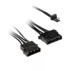 Kolink 3-pin ventilatora strāvas pārveidotājs uz 2×4-pin Molex, 245 mm, melns