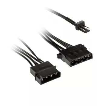 Kolink 3-pin ventilatora strāvas pārveidotājs uz 2×4-pin Molex, 245 mm, melns