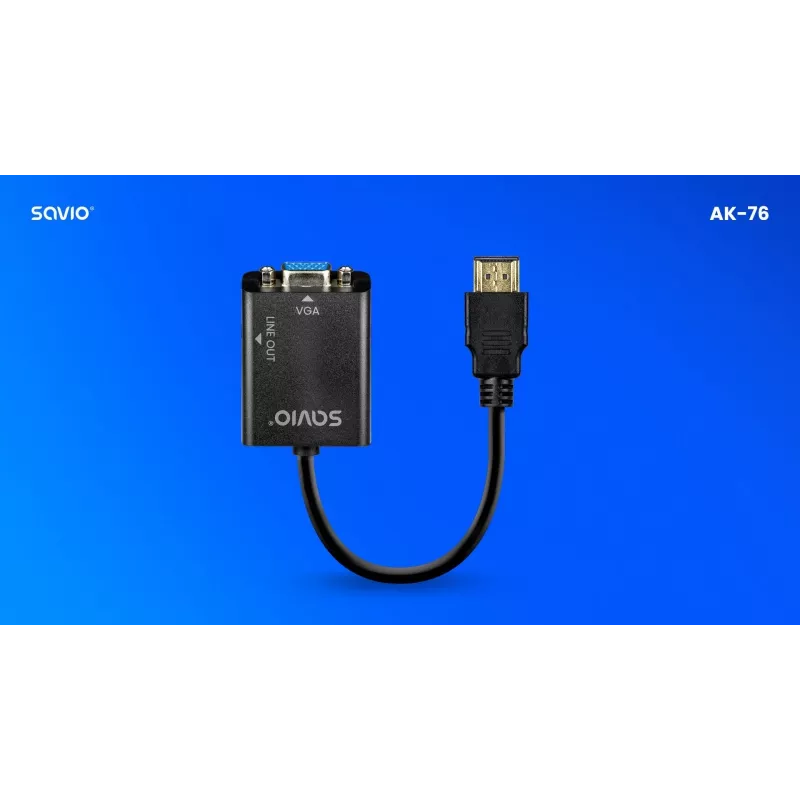 Adapter HDMI-VGA ar Audio AK-76 Savio SAVAK-76