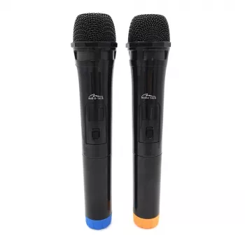 Karaoke mikrofons MEDIA-TECH MT395 Accent Pro — vadu, melns, ieslēgšanas/izslēgšanas slēdzis, maks. attālums 20 m, iepakojumā 2 gab.