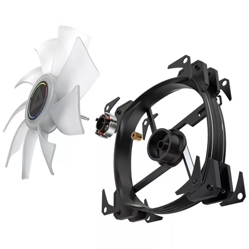 Korpusa ventilators Montech HP140 ARGB PWM 140mm (iepakojumā 3 gab.) — 140mm ARGB PWM dzesēšanas ventilatori, 3 gab. komplekts