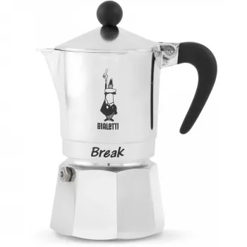 Espresso automāts BIALETTI Break 1TZ Sudraba — vienas tases plīts virsmas moka, modelis 0005913/NP