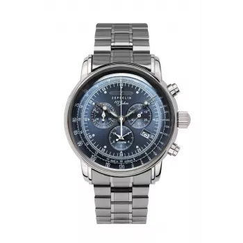 Quartz Watch Zeppelin 100 Jahre 7680MB3 Melns