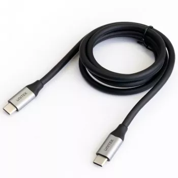 USB C uz C datu un uzlādes kabelis Unitek C14082ABK 1 m, USB 3.2 Gen 2 (10 Gbit/s), 100 W PD, melns