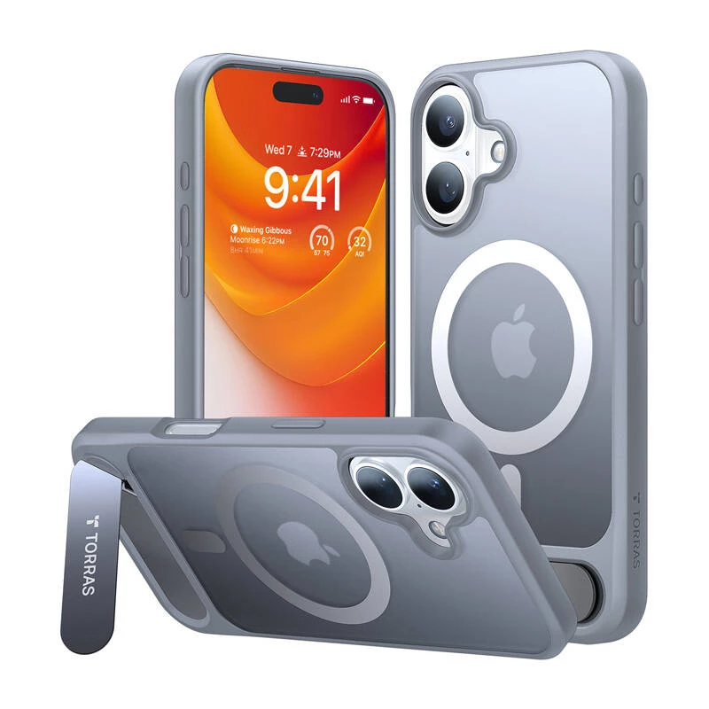 Maciņš Torras Pstand sērija iPhone 16 Plus (Titāna pelēks)