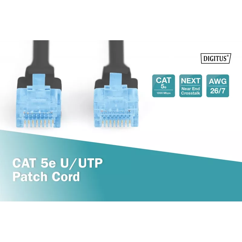 CAT 5e U-UTP savienojuma kabelis 10m melns