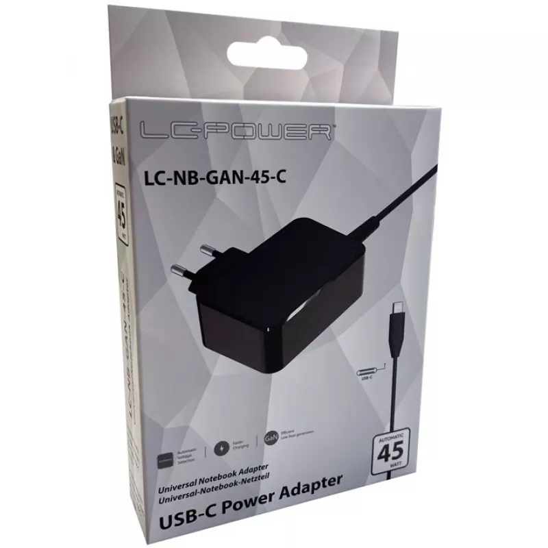 Iekštelpu lādētājs LC-Power LC-NB-GAN-45-C
