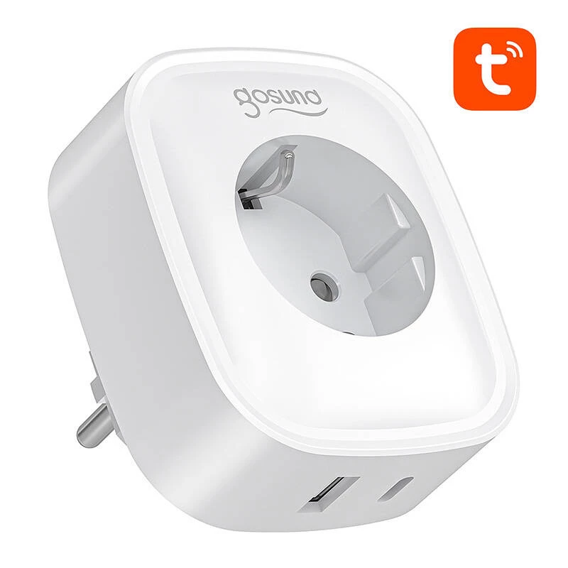 Viedā kontaktligzda Gosund SP6 16A ar USB-C 20W — Wi‑Fi vadāma rozete mājas automatizācijai