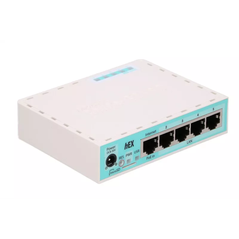 Mikrotik RB750GR3 vadu maršrutētājs Gigabit Ethernet Tirkīza, Balts