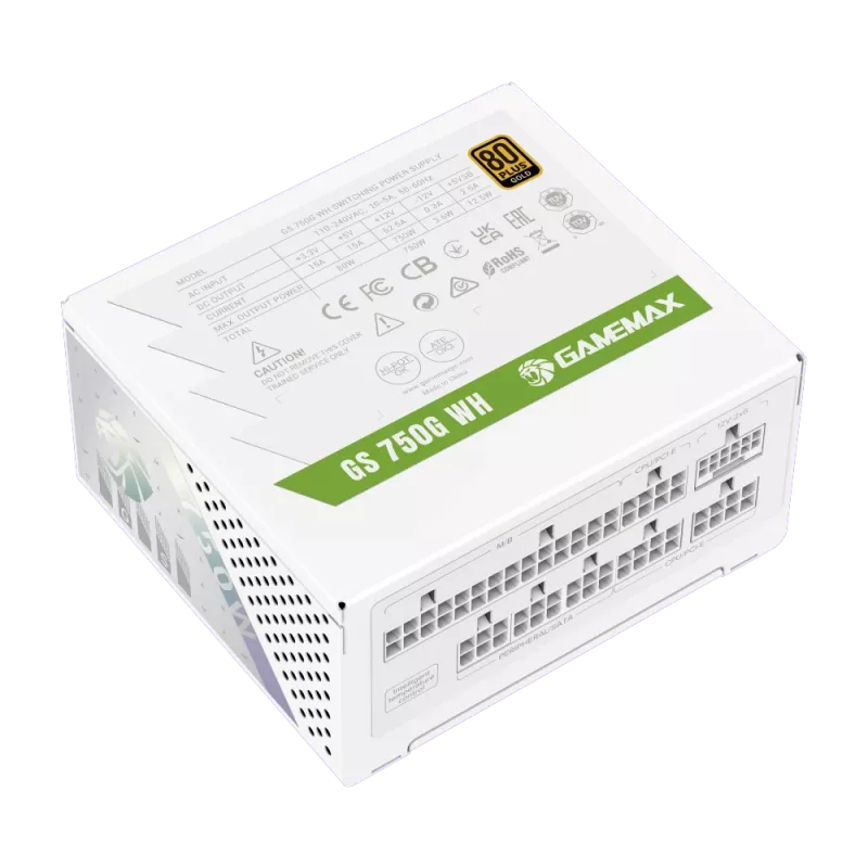 Gamemax barošanas bloks, 80 PLUS, Gold | GS 750G WH | 750 W