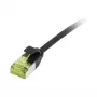 komutācijas kabelis RJ45, CAT6A 500Mhz, 0,15m, melns, U/FTP, plāns apaļš d=3,8mm, TPE/LSZH(Superflex), AWG32, ar Cat.7 izejmateriāla kabeli, Synergy 21 (S217310V3)