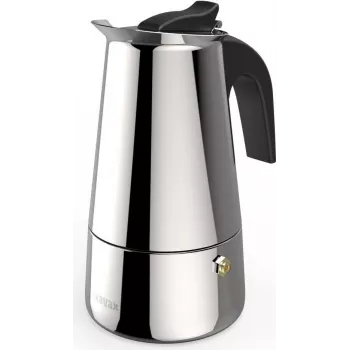 Xavax plīts virsmas espresso automāts no nerūsējošā tērauda 4 krūzītēm, plīts virsmas kanna, t.sk. indukcijai, 200ml (00111274)