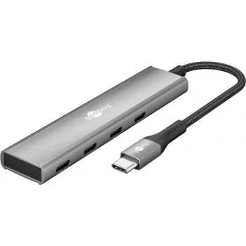 Goobay Slim 4 portu USB centrmezgls USB-C uz 5 Gbit/s - -Plug> 4x -Socket (76564)